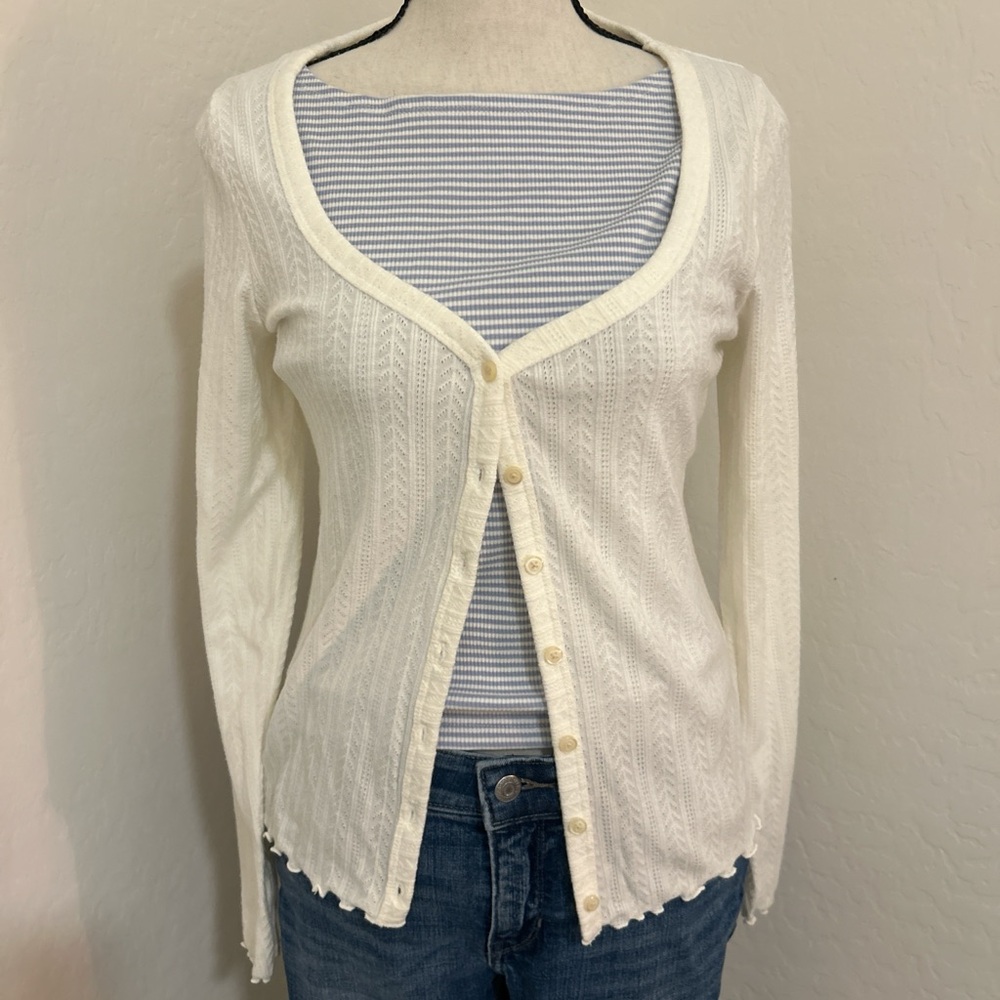 Old Navy Cream Button-Up Cardigan